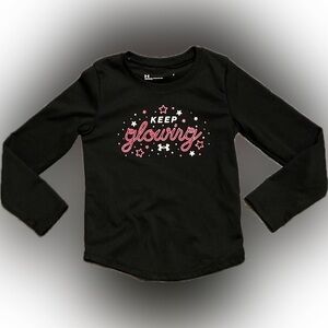 Under Armour Girls Black Long Sleeve Shirt Size 5